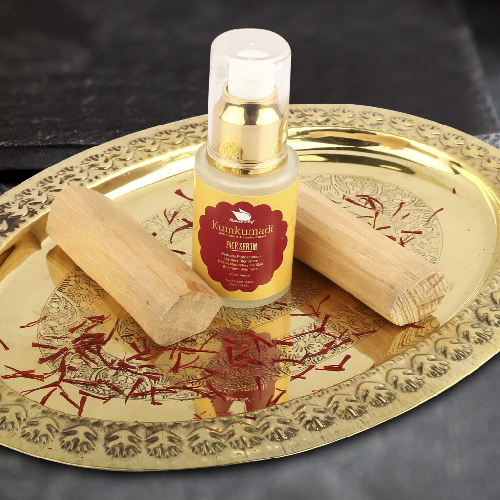 Nature Leaf Kumkumadi Face Serum with Saffron, Sandalwood and
